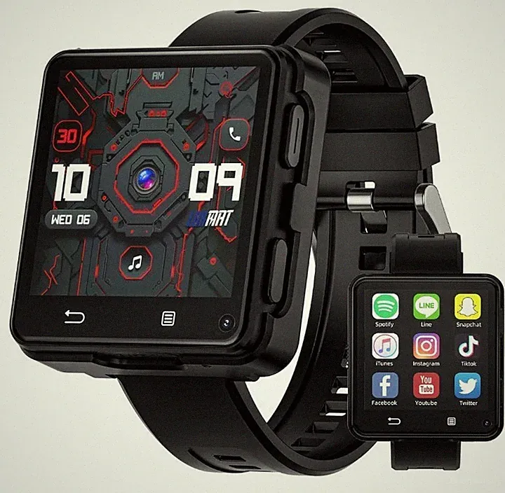 LOKMAT 4G Smartwatch, 4 GB + 64 GB Android 11 Smartwatch-Telefonanruf, 2,64-Zoll