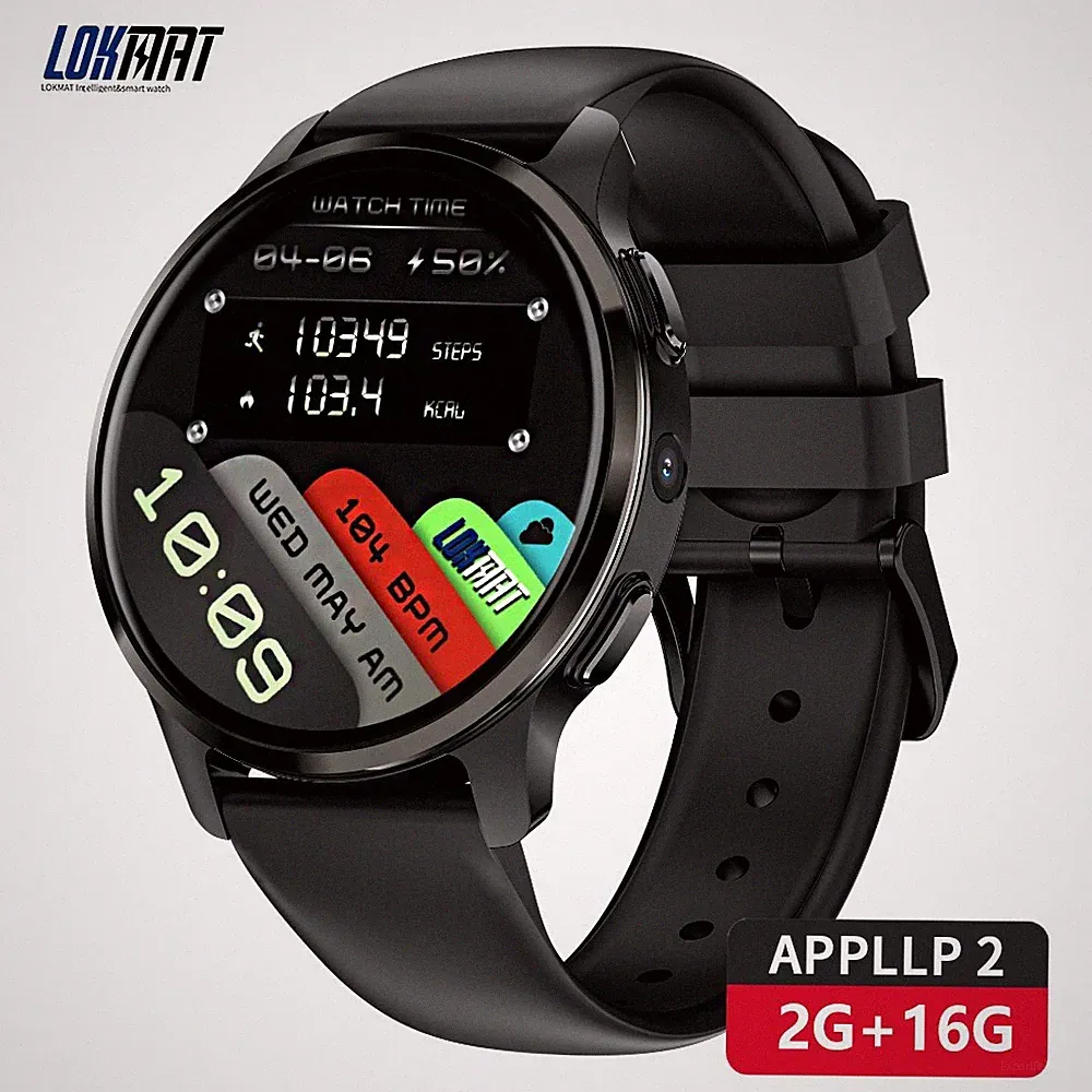 LOKMAT APPLLP 2 4G Smart Watch Android 8,1 Herzfrequenz Monitor GPS 2GB+16GB NFC