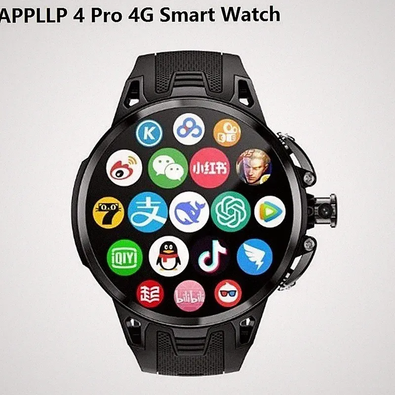 LOKMAT APPLLP 4 PRO 4G Smartwatch 3GB+32GB Android 11 GPS Herzfrequenz-Monitor