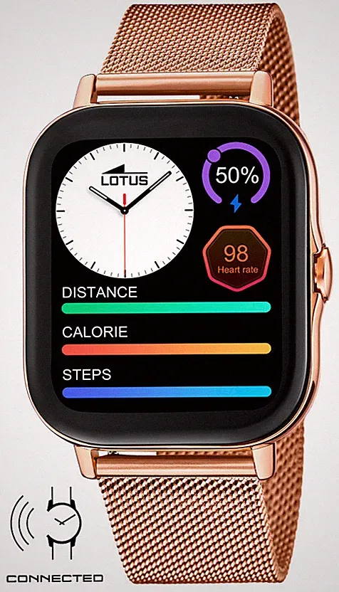 Lotus Smartwatch Sportuhr Edelstahlband rosegolden 50045/1