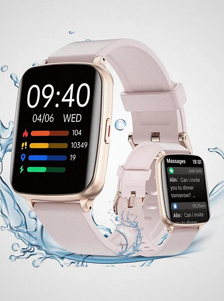 Loyaa Smartwatch Damen Fitnessuhr 1.69 Zoll HD Touchscreen IP68 Wasserdicht