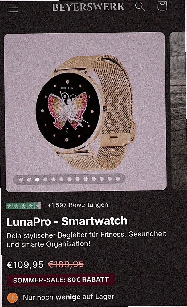 Luna Pro Smartwatch T8 Ultra Gold Damen Originalverpackt