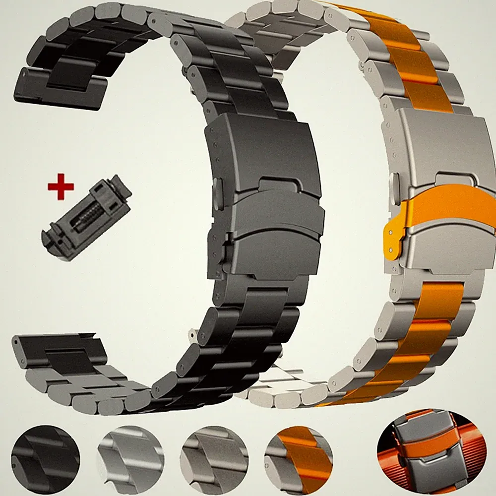 Luxus Titan Metall Armband für Samsung Galaxy Watch Huawei GT 22mm Ersatzband