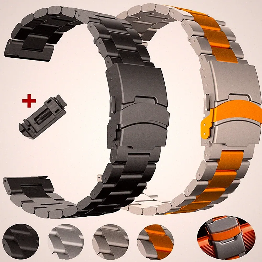 Luxus Titan Metall Armband für Samsung Galaxy Watch Huawei GT 22mm Ersatzband