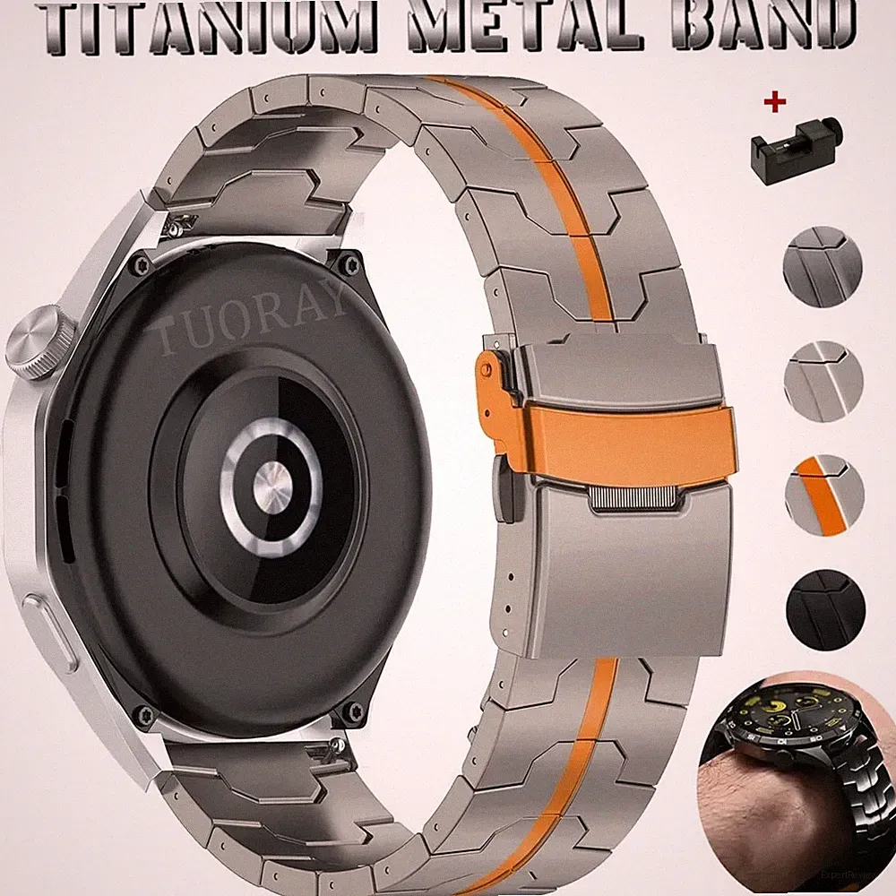 Luxus Titan Metall Armband Uhrenarmband Ersatz Armband Smartwatch 22mm Universal