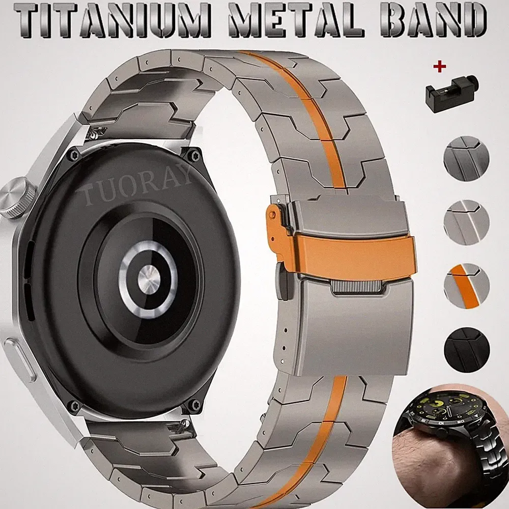 Luxus Titan Metall Armband Uhrenarmband Ersatz Armband Smartwatch 22mm Universal