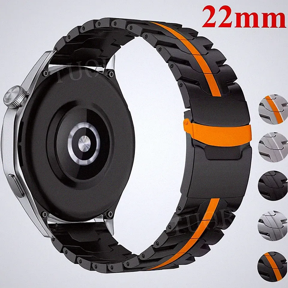 Luxus Titan Metall Edelstahl Armband 22mm Für Fossil Smartwatch Uhrenarmband DE