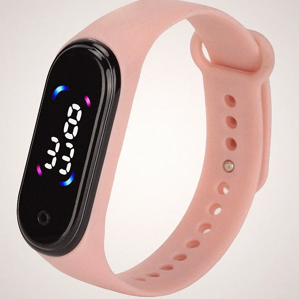 M6 Fitness Smartwatch mit LED-Display – Silikonarmband Rosa