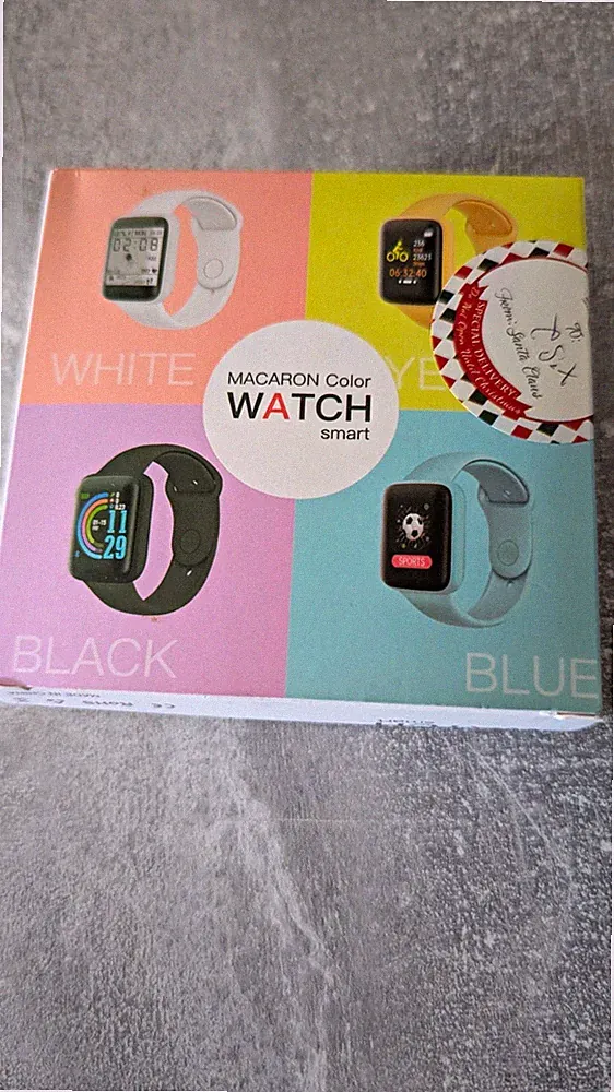 Macaron Color Watch smart Smartwatch Android 40 mm Silikon-Armband Weiß