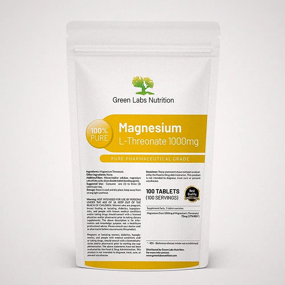 Magnesium L-Threonat 1000mg Tabletten hochdosiert – Gedächtnis, Gehirn & Fokus
