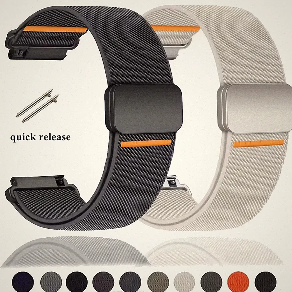 Magnet Nylon Armband Universell 20mm 22mm Smart Watch Uhrenarmband Ersatzband DE