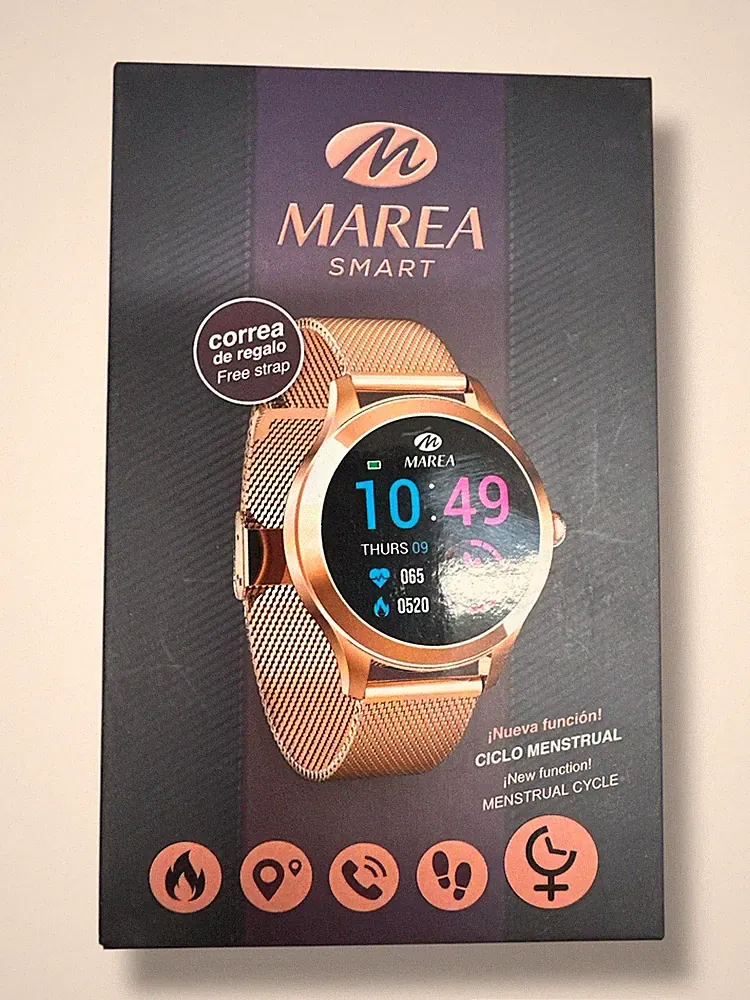 Marea Damen Smartwatch mit Roségold-Gehäuse und Silikonarmband