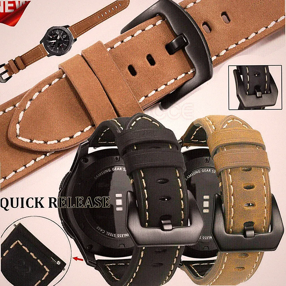 Matt Leder Armband Für Samsung Galaxy Watch 4 42/46mm 40/44m 3 41/45mm Gear S3 2