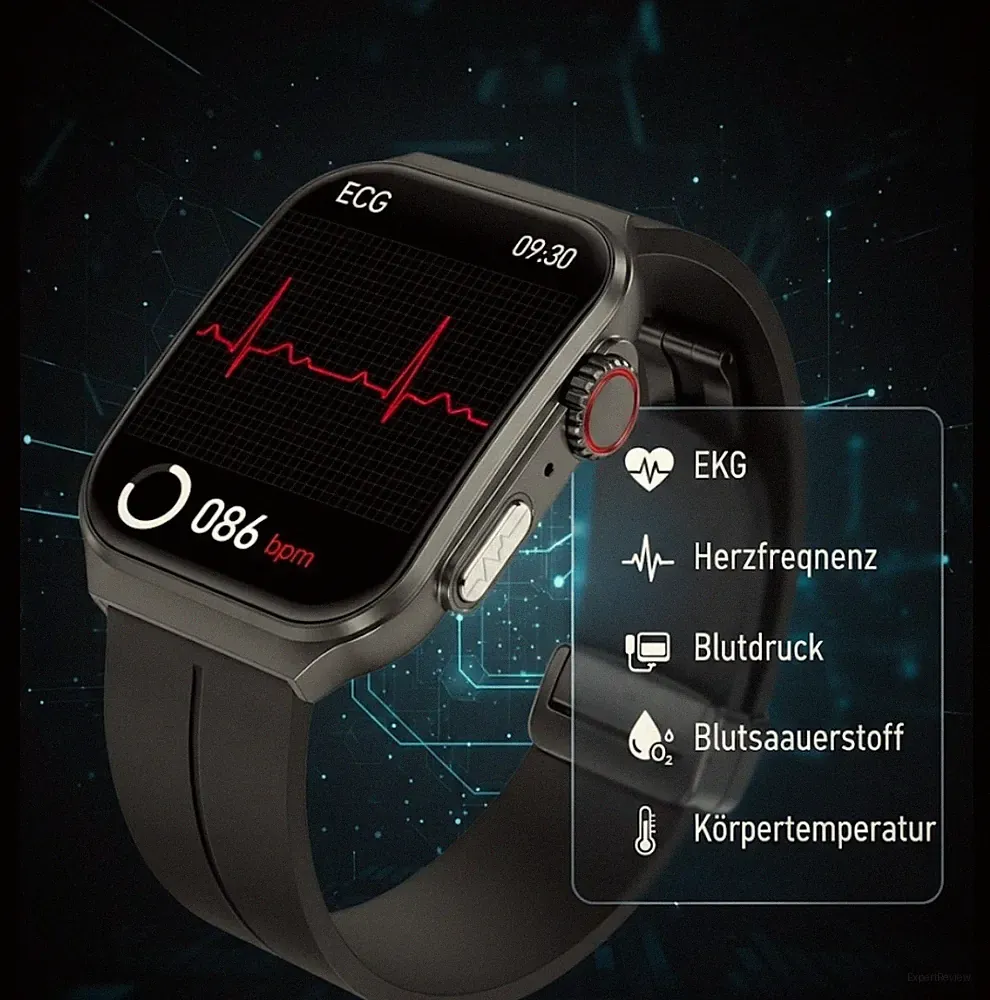 Medicals Uhr mit EKG Funktion: Smarte Fitness-Uhr mit EKG-, Blutdruck