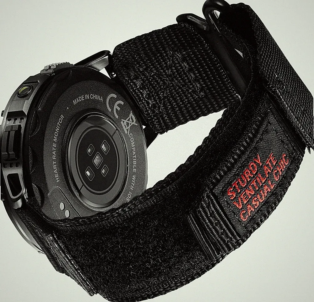 MEGALITH 22mm Nylon Armband für Herren Ersatz Klettverschluss Uhrenarmband mit