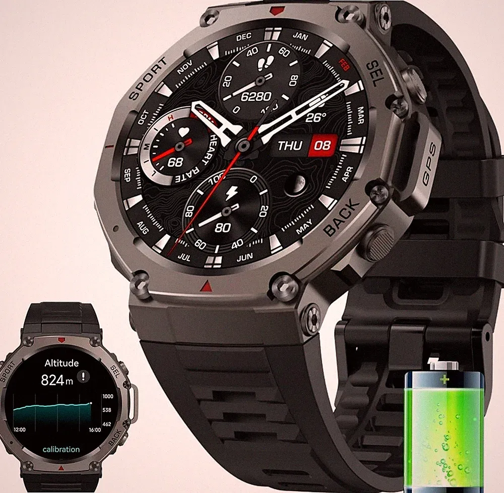 MEIION Aegis XS GPS-Sportuhr/Rund Robuste Militär Smartwatch 48mm, 27 Tage Akku