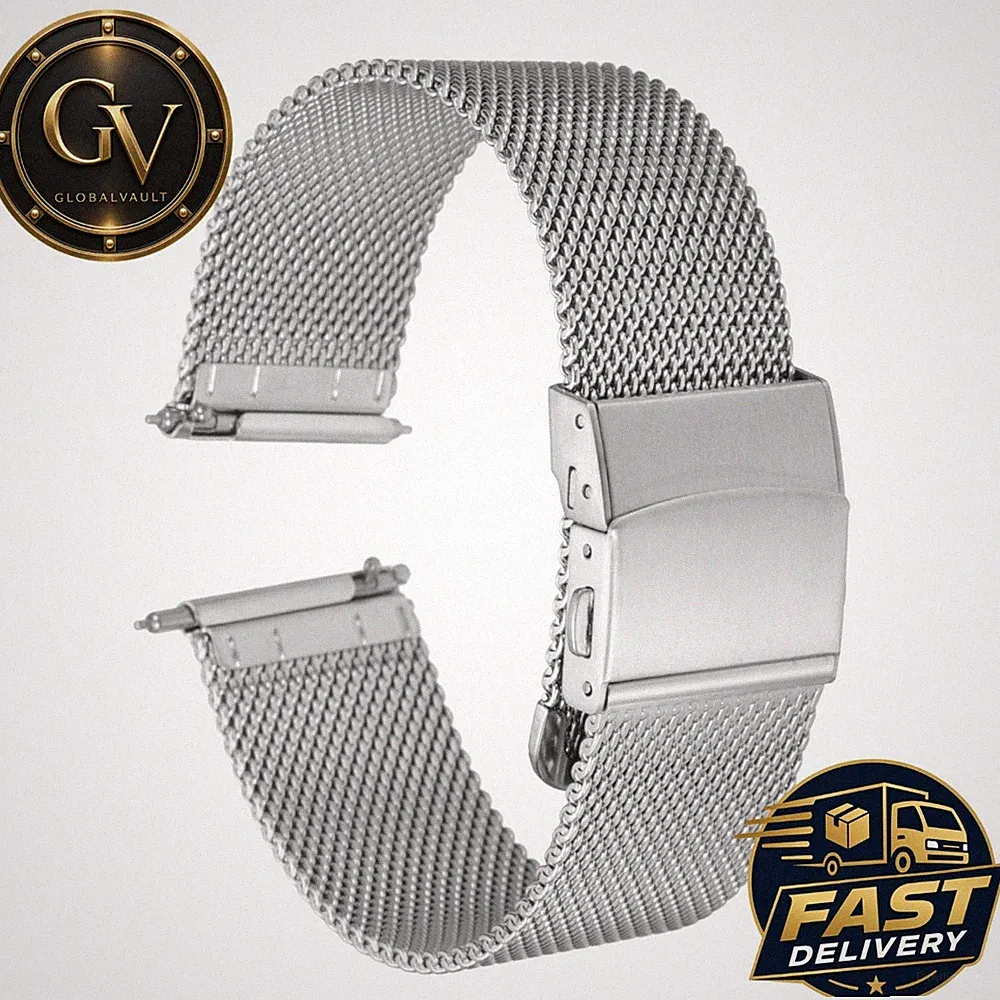Mesh Uhrenarmband mit Faltschließe Quick Release Ersatzarmband Smartwatch Unisex