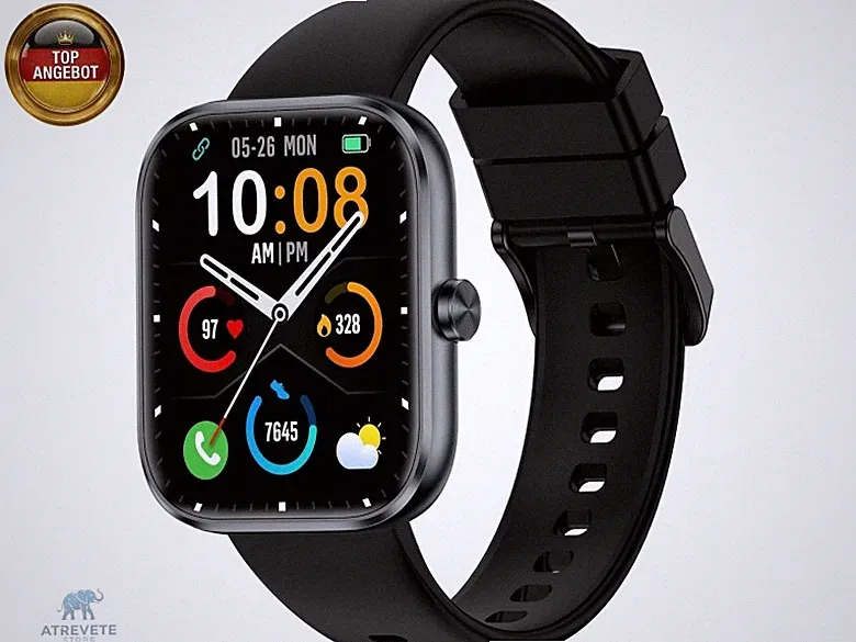 MFVLP Smartwatch Damen Herren, 1.83" HD Touch Smart Watch, Schwarz | Bluetooth