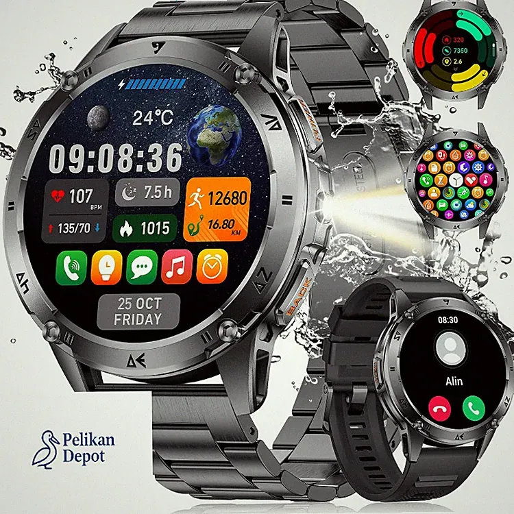 Militär Smartwatch Herren 1,43 Zoll HD AMOLED LED Licht 1