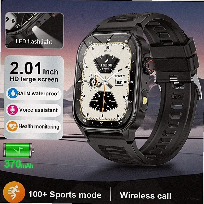 Militär Smartwatch Herren Bluetooth-Anrufe 3ATM Wasserdicht Fitnessuhr Tracker