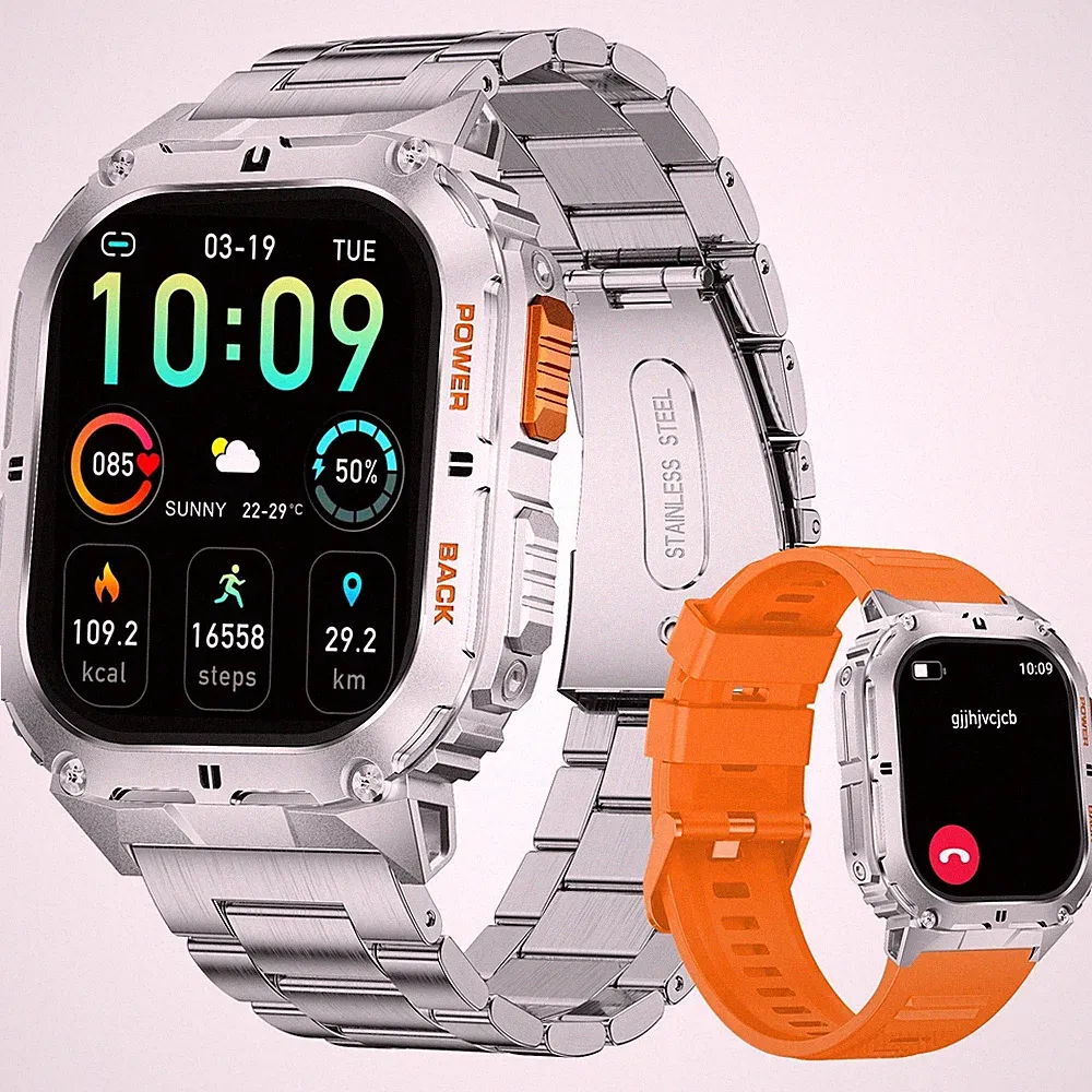 Militär Smartwatch Herren Fitness Tracker Sportuhr Schrittzähler Herzfrequenz