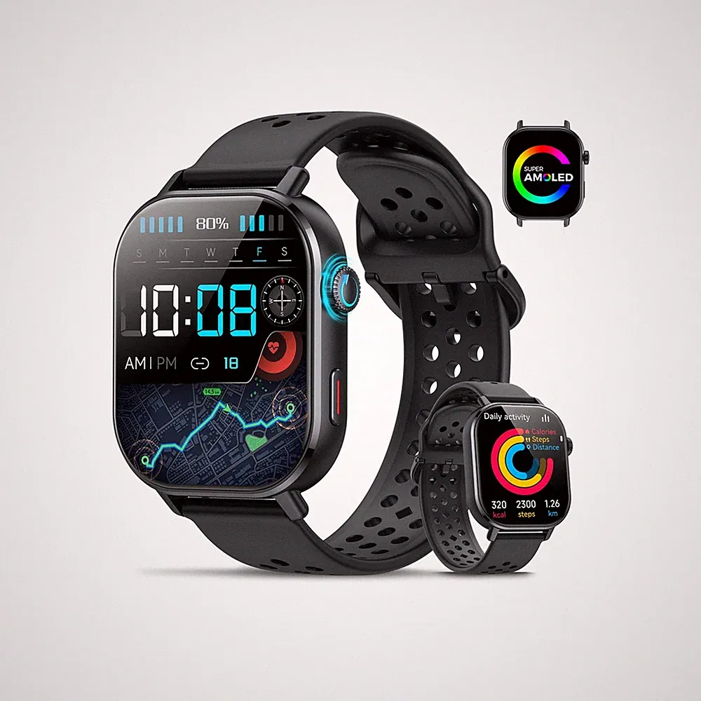 Militär Smartwatch Herren mit GPS, 2.06'' AMOLED Display Smart Watch mit Tele...