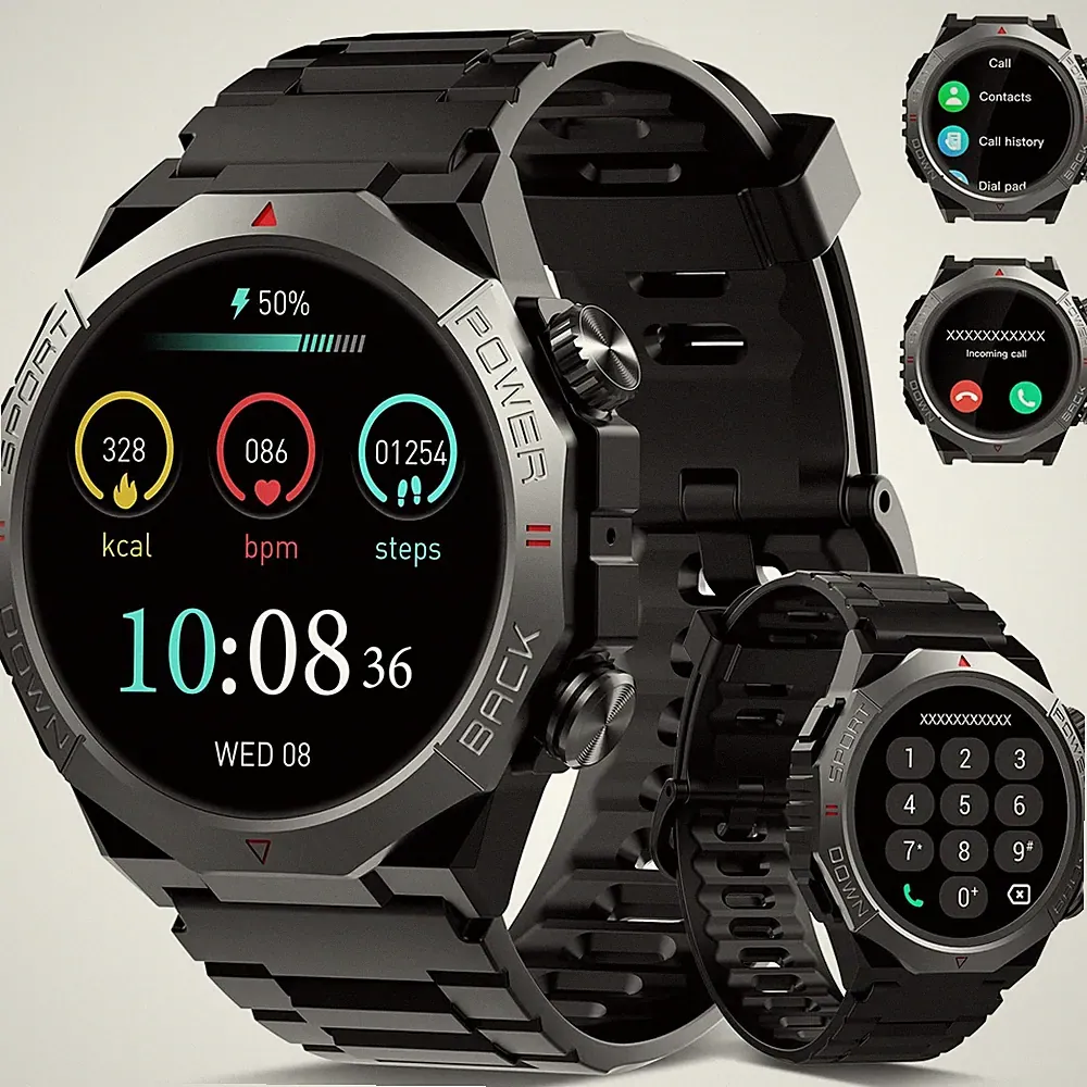 Militär Smartwatches für Männer Annehmen/Anrufe tätigen, 1,39" HD Fitnessuhren, H...