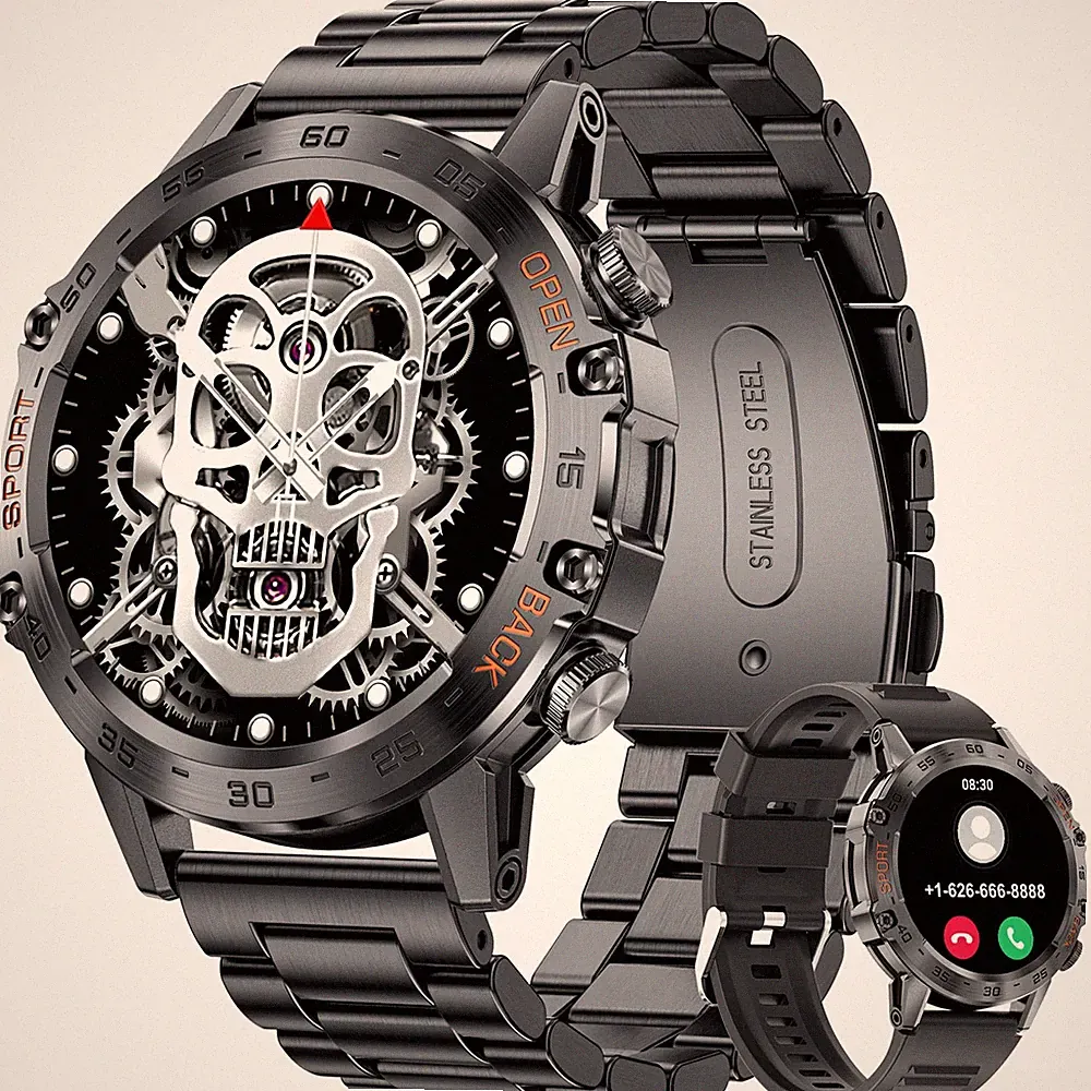 Militärische Smartwatch Herren mit Telefonfunktion 1.39 HD Touchscreen Smart