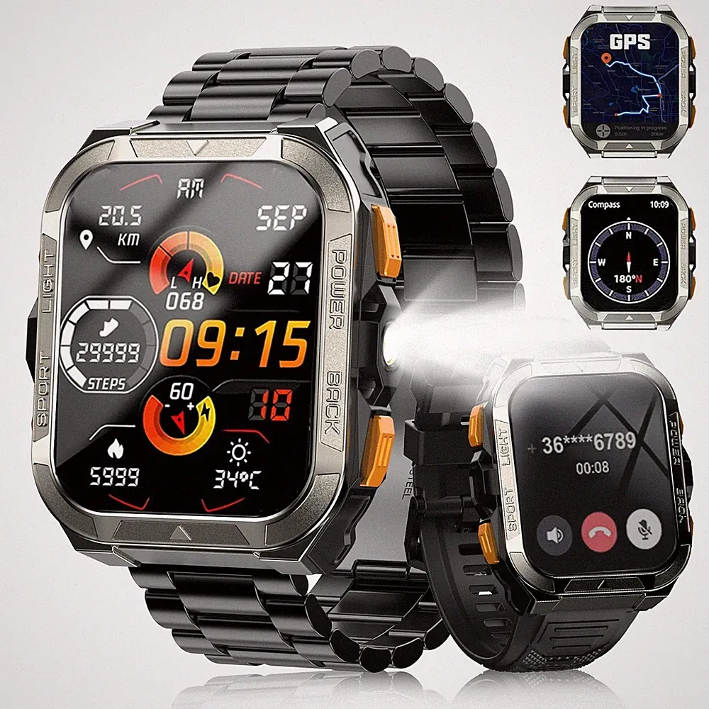 Military SmartWatch Herren mit GPS/Kompass/Bluetooth-Anrufe/ChatGPT/Übersetzer*