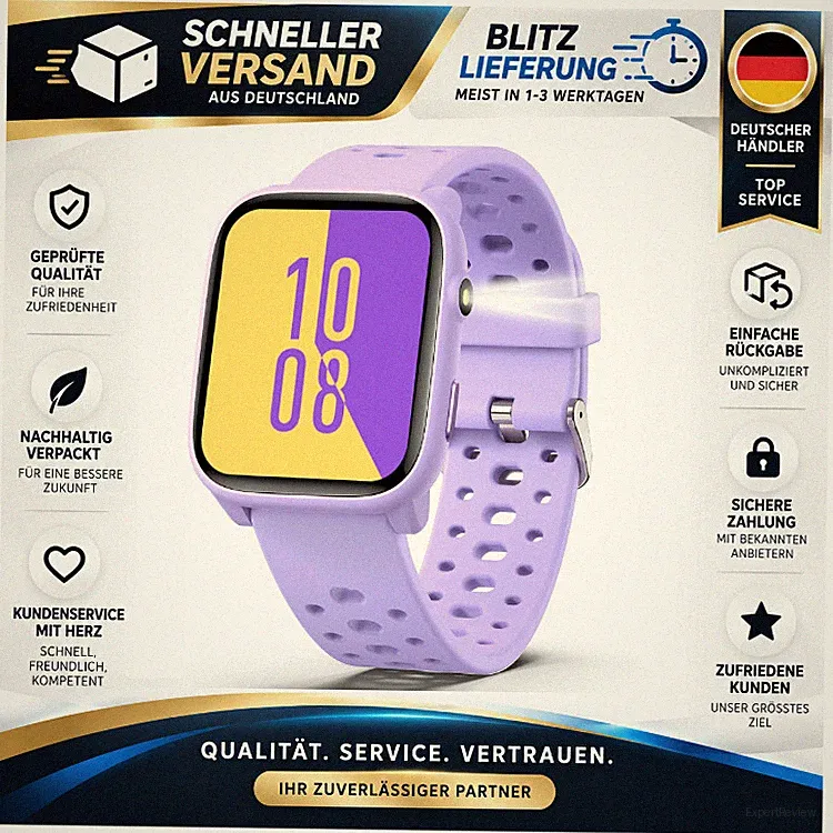 ModaWin Kinder Smartwatch Lila, 1,83 Zoll Touchscreen, 100 Sportmodi, für Jungen