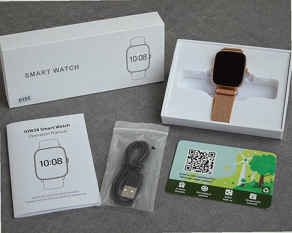 Moderne Smartwatch IDW28 im eleganten Roségold-Design