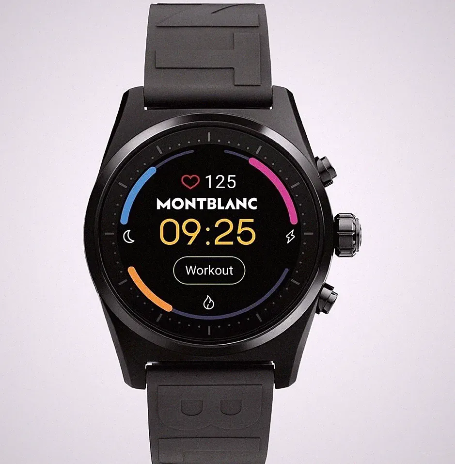 Montblanc Summit Lite Aluminium Smartwatch schwarz Kautschukarmband