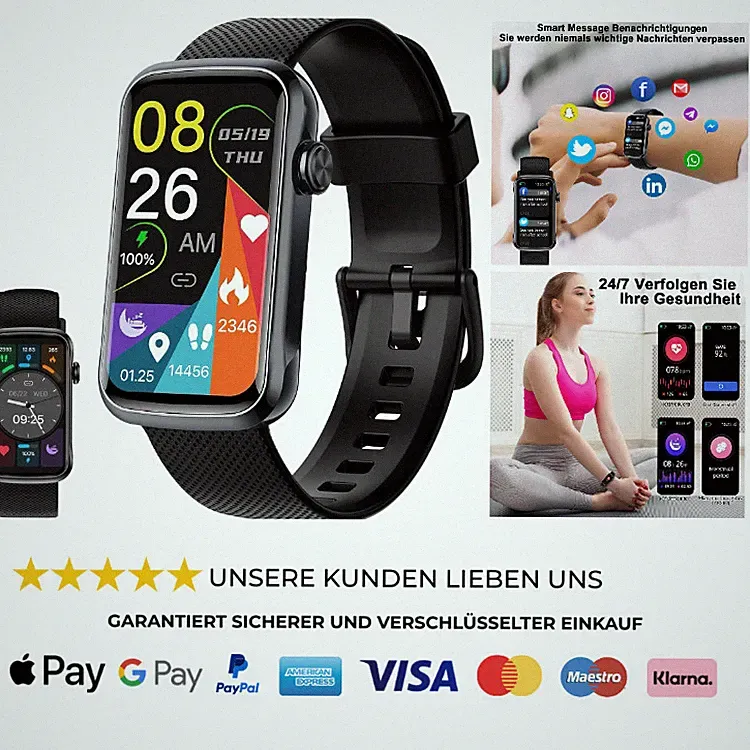 Motast Smartwatch 1,57 HD Fitnessuhr Bluetooth 5,4 12
