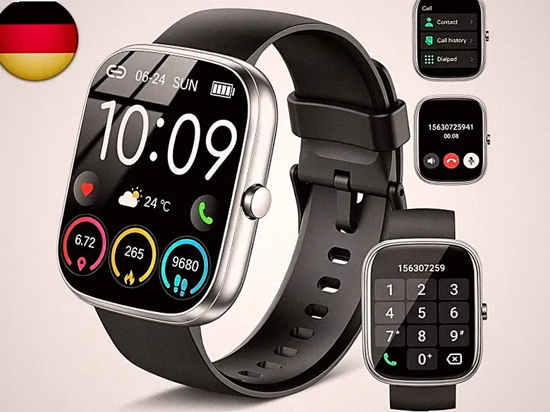 Motast Smartwatch Herren Damen,2026 1,91"HD Bluetooth-5.4-Anrufe Fitnessuhr