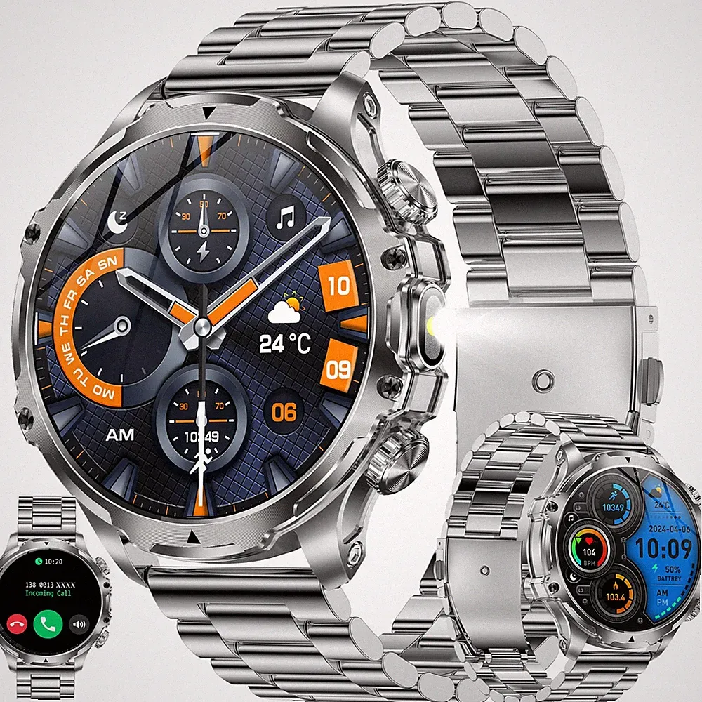 MYSHUN 1,85" AMOLED Smartwatch Bluetooth Telefonie, 800mAh Akku & Fitness 5ATM