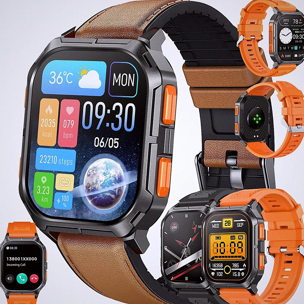 MYSHUN Smartwatch 2,01" Display, Bluetooth Call, Sport Tracker & Health App