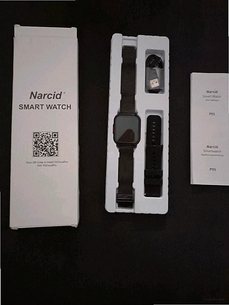 Nacid SmartWatch 2"Display Schwarz mit Zwei Armbändern NEU