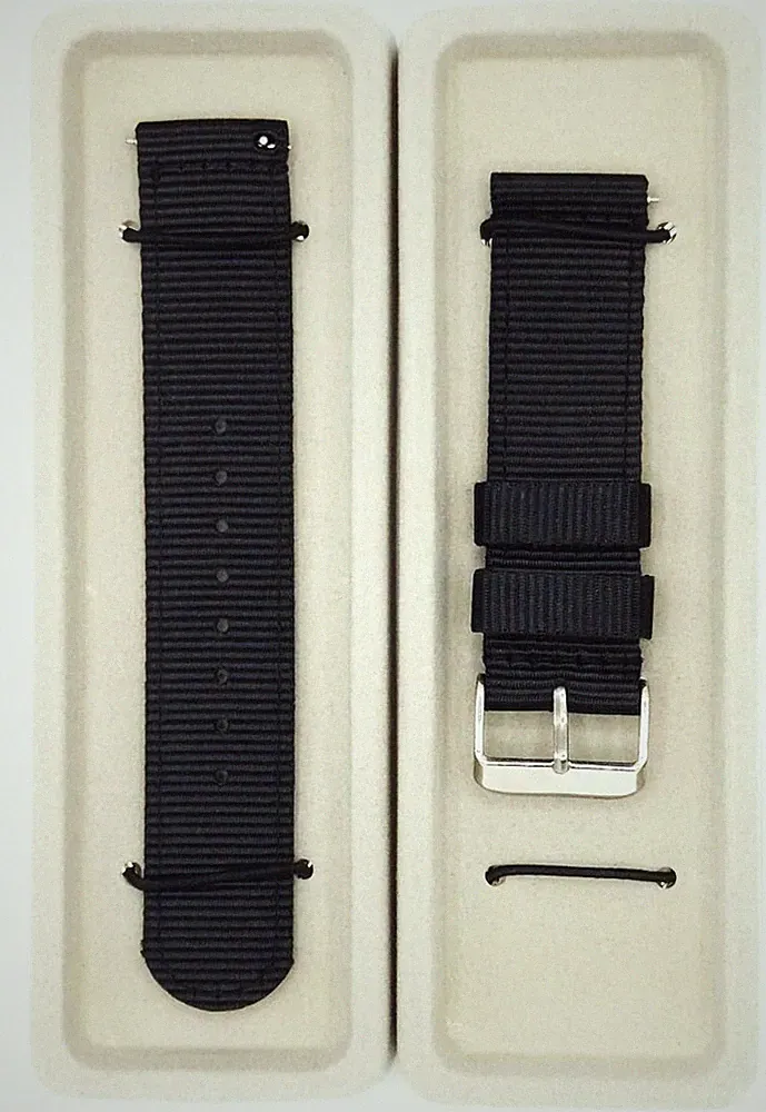 NATO Uhrenarmband 22 mm Schwarz Nylon Textil Stoff Sportuhrband Ersatz Armband