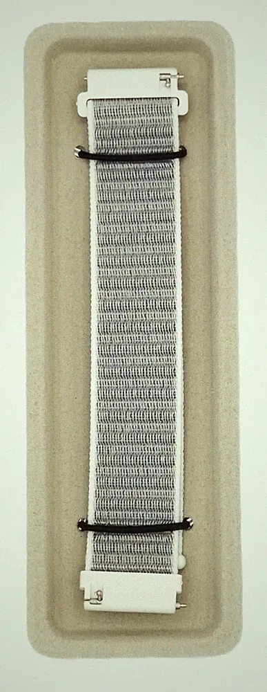 NATO Uhrenarmband 22 mm Weiß Grau Nylon Textil Stoff Sport Loop Klettverschluss