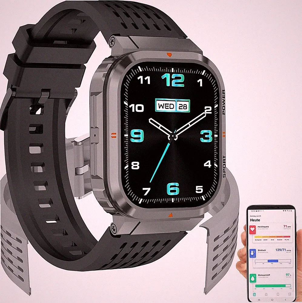NEU Fitness Smartwatch ChatGPT für Sport Herzfrequenz Abnehmen Schwimmen Laufen