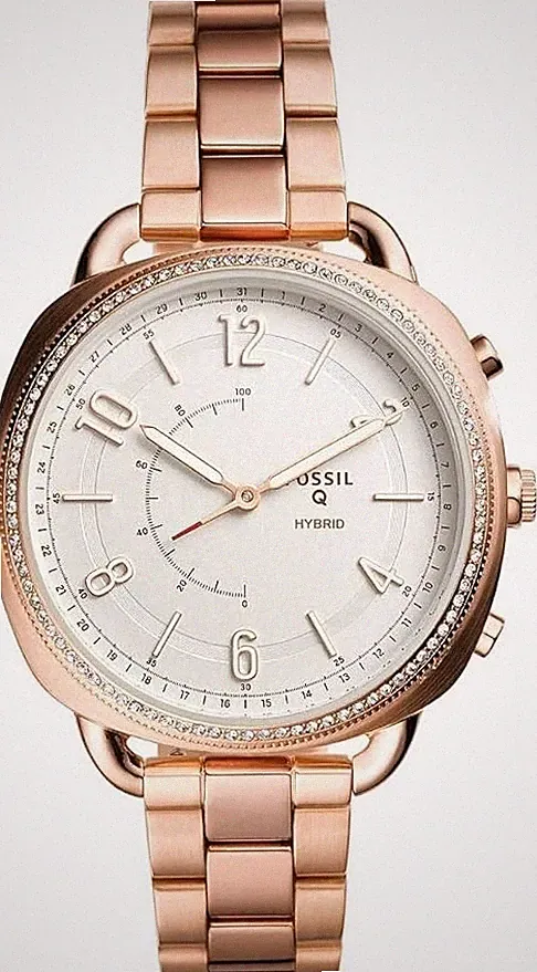 NEU Fossil FTW1208 Accomplice Damen Hybrid Smartwatch Roségold Edelstahl Uhr