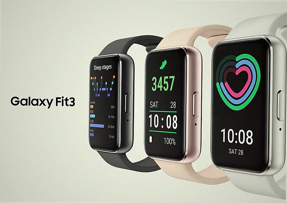 Neu Samsung Galaxy Fit3 Watch SM-R390 Brandneu Herz Schlaf Schritte Monitor IP68