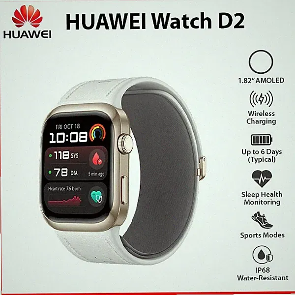(New) Huawei Watch D2 GOLD 1.82" AMOLED Bluetooth iOS Android Smartwatch
