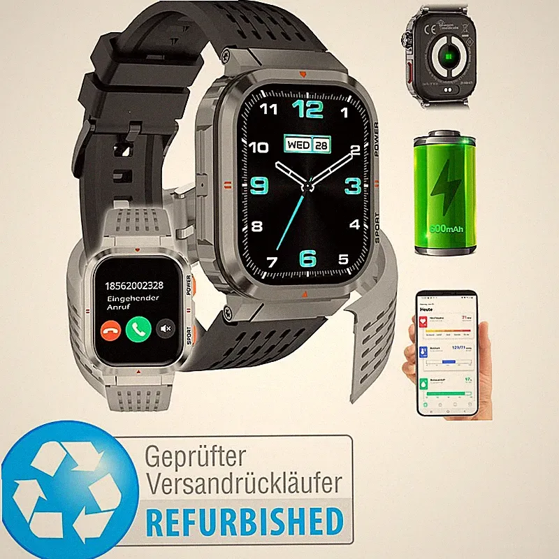 newgen medicals Fitness-Smartwatch, 20 Tage Laufzeit, Versandrückläufer
