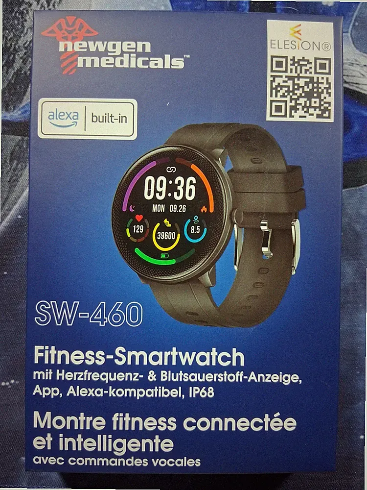 newgen medicals Fitness-Smartwatch Modell SW-460, IP68, Alexa kompatibel NEU OVP