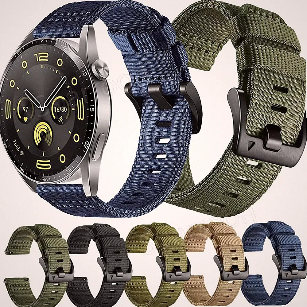 Nylon Armband 22mm Für Huawei Samsung Garmin Smartwatch Sport Loop Uhrenarmband