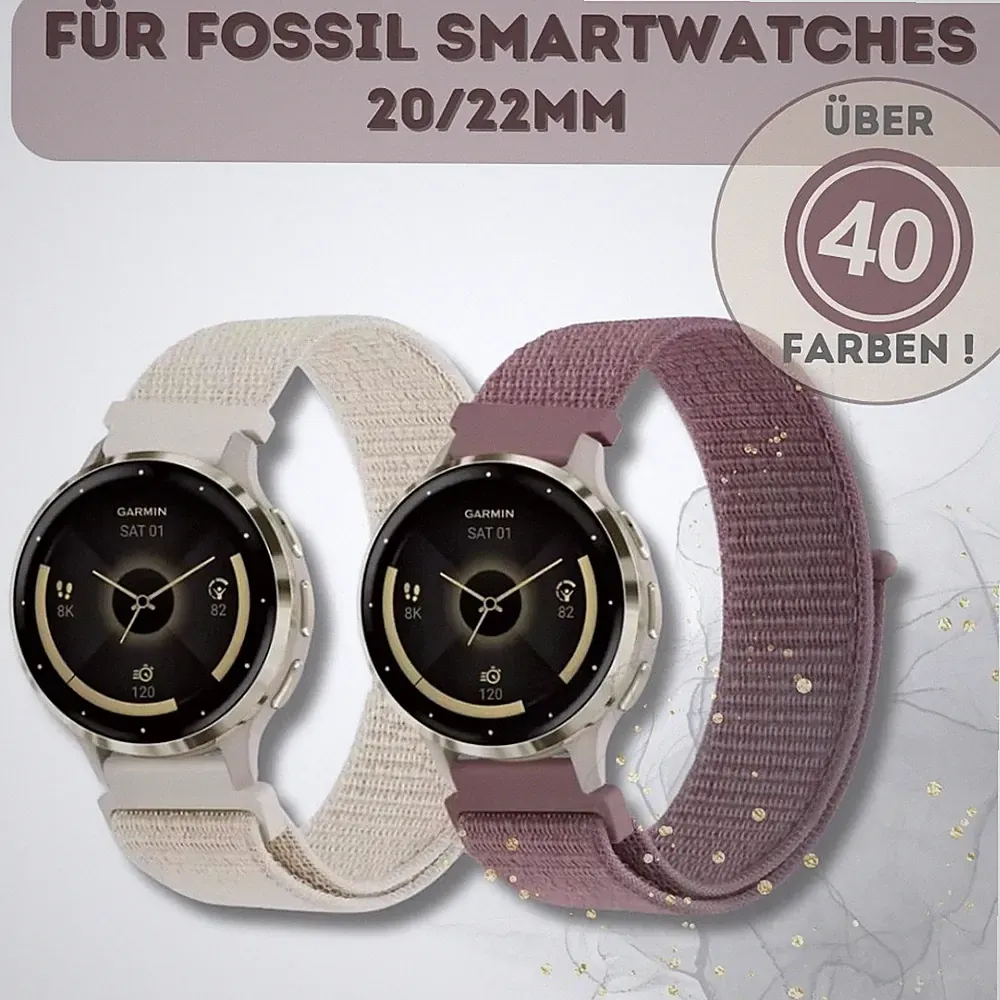Nylon Armband für Fossil Q Founder Explorist SmartWatch 20mm 22 mm ✅ Loop gewebt
