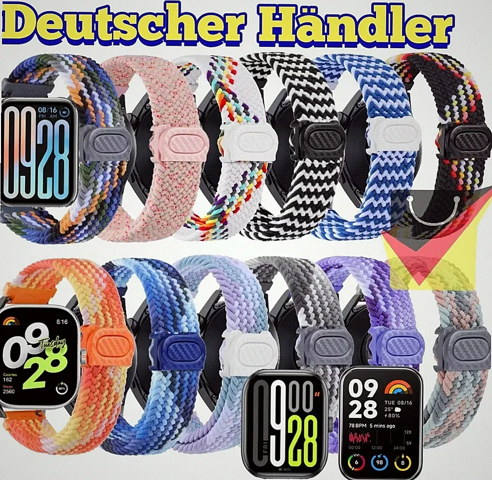 Nylon Armband für Xiaomi Mi smart Band 8 / 9 / 10 Pro / Redmi Watch 4 / 5 / 6