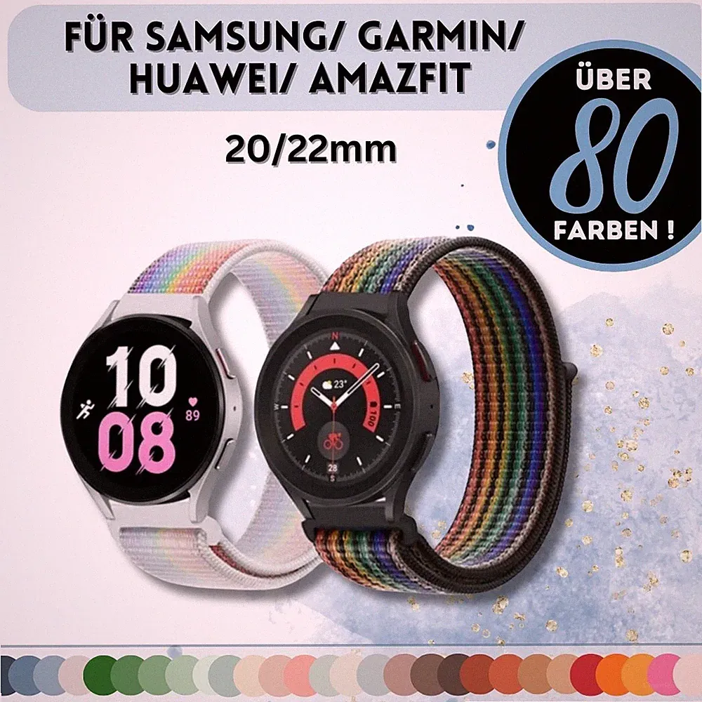 smartwatch armband 20mm nylon