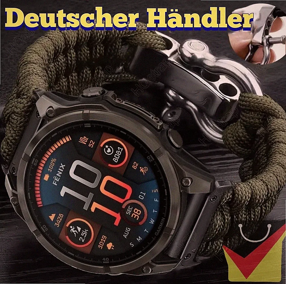 Nylon Click Fit Armband für Garmin Fenix 8 47mm/ 7 / 6 /Pro/5/Forerunner 22mm
